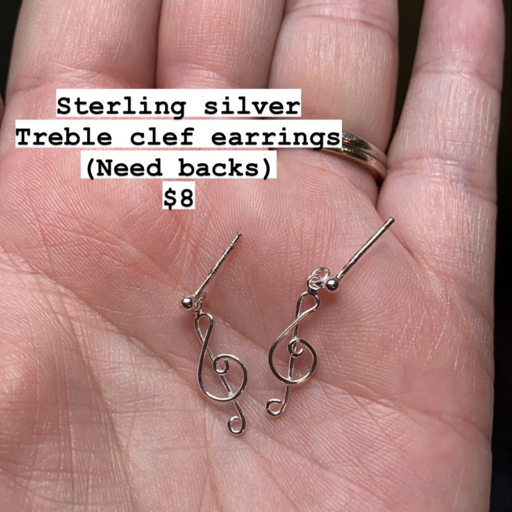 Treble clef earrings